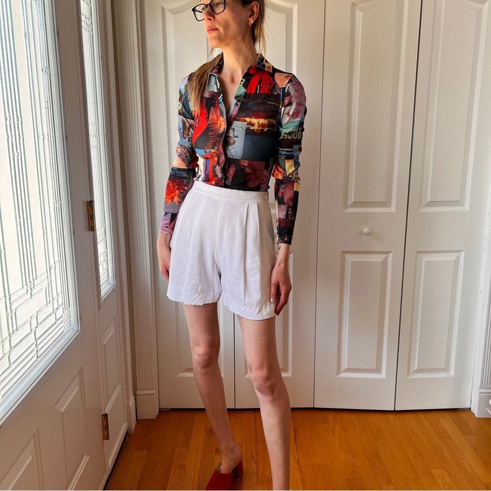 1980’s Braemar by Jeremy Scott White linen Shorts